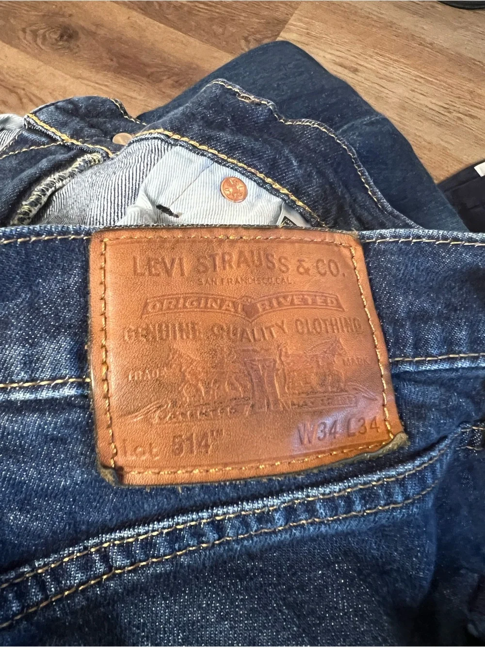 Levi’s Premium 514 Straight Fit Jeans Dark Wash W34 L34